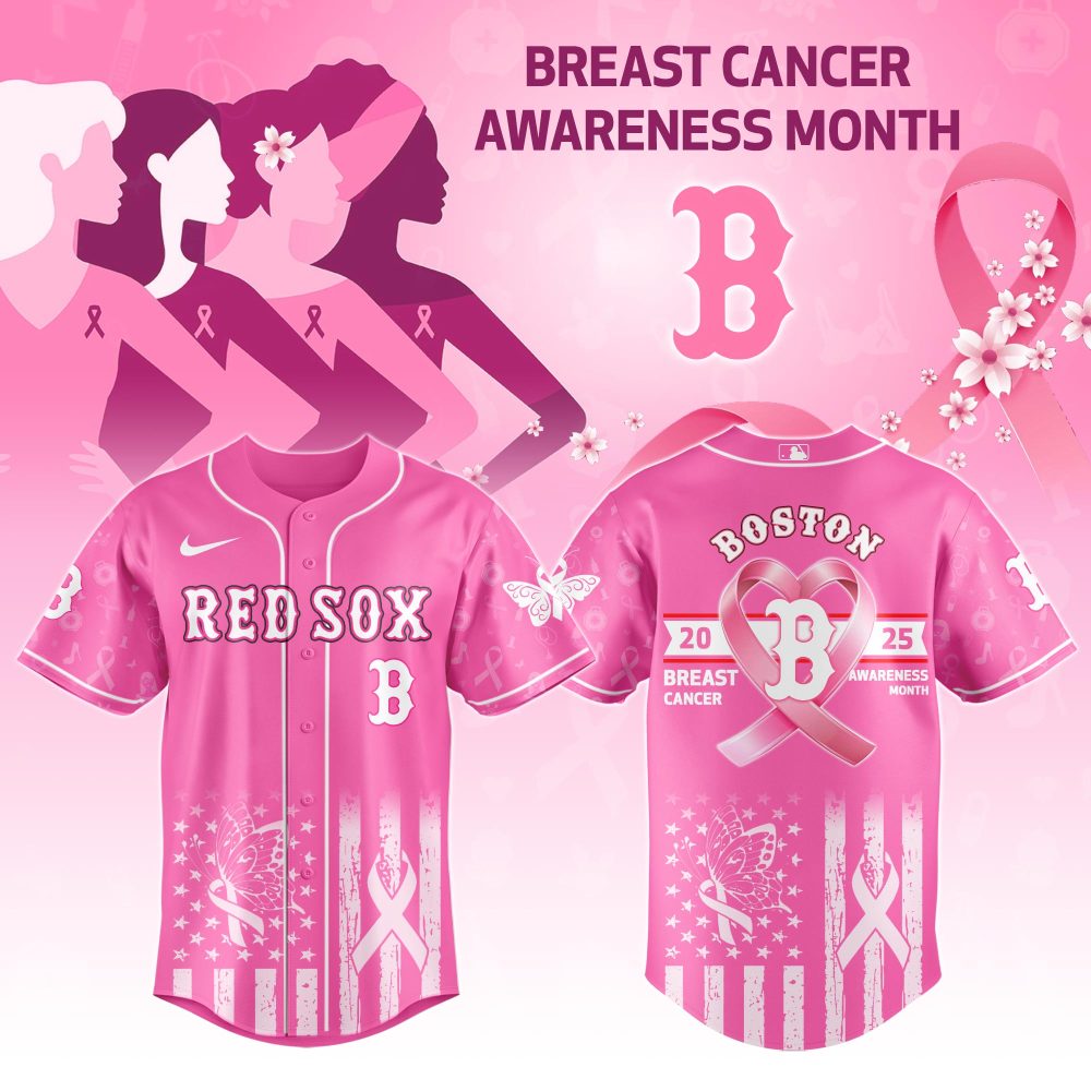 Limited Edition Pink Boston Jersey - Breast Cancer Awareness Month 2025 Support Apparel