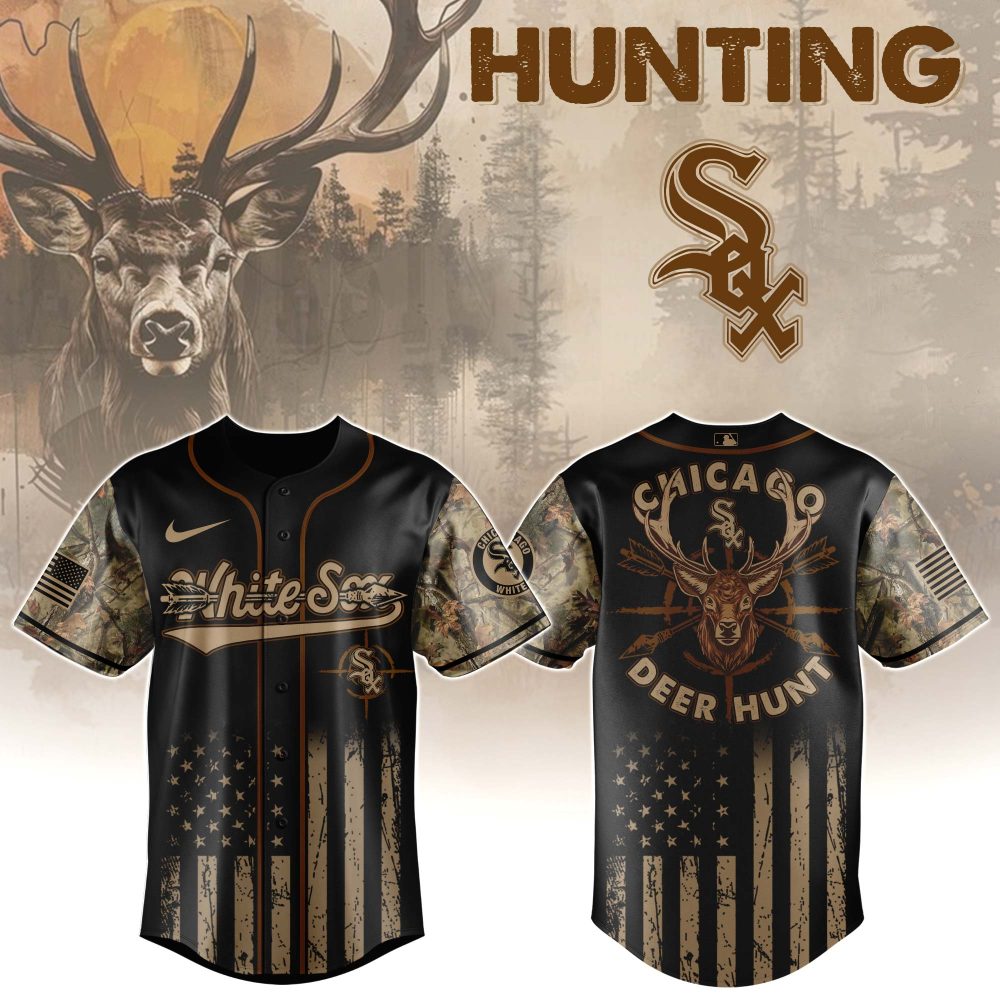 Limited Edition Chicago Hunting Jersey - Camo Design With Deer &amp; Flag Graphics