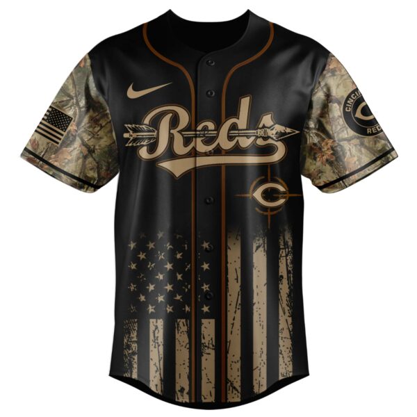 Limited Edition Cincinnati Deer Hunt Camo Baseball Jersey - Stylish Outdoor Apparel