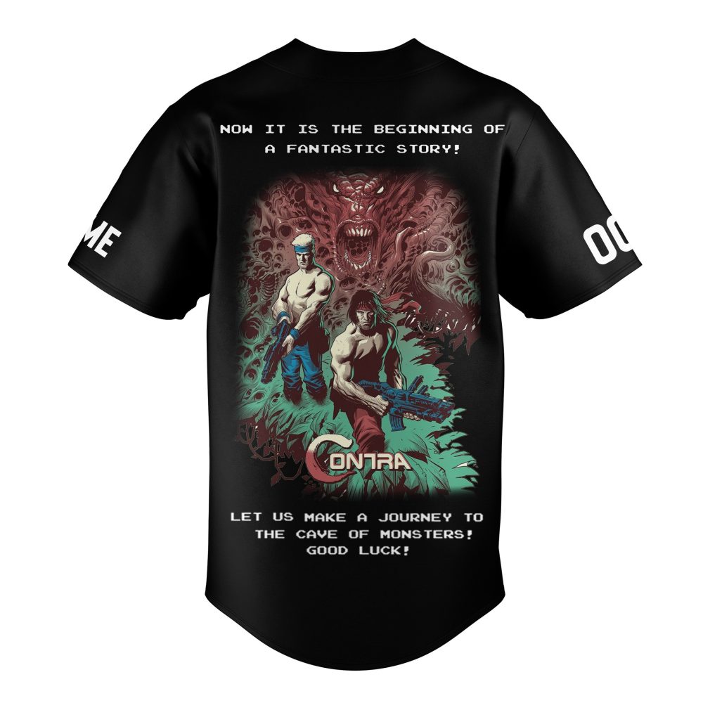 Retro Contra Baseball Jersey - Vintage Gamer Apparel For Classic Nes Fans