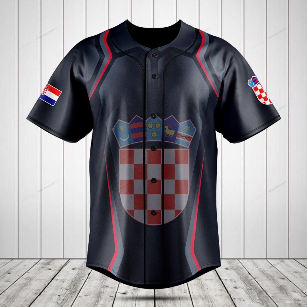 Croatia Flag Baseball Jersey - Stylish Supporter Apparel For Fans