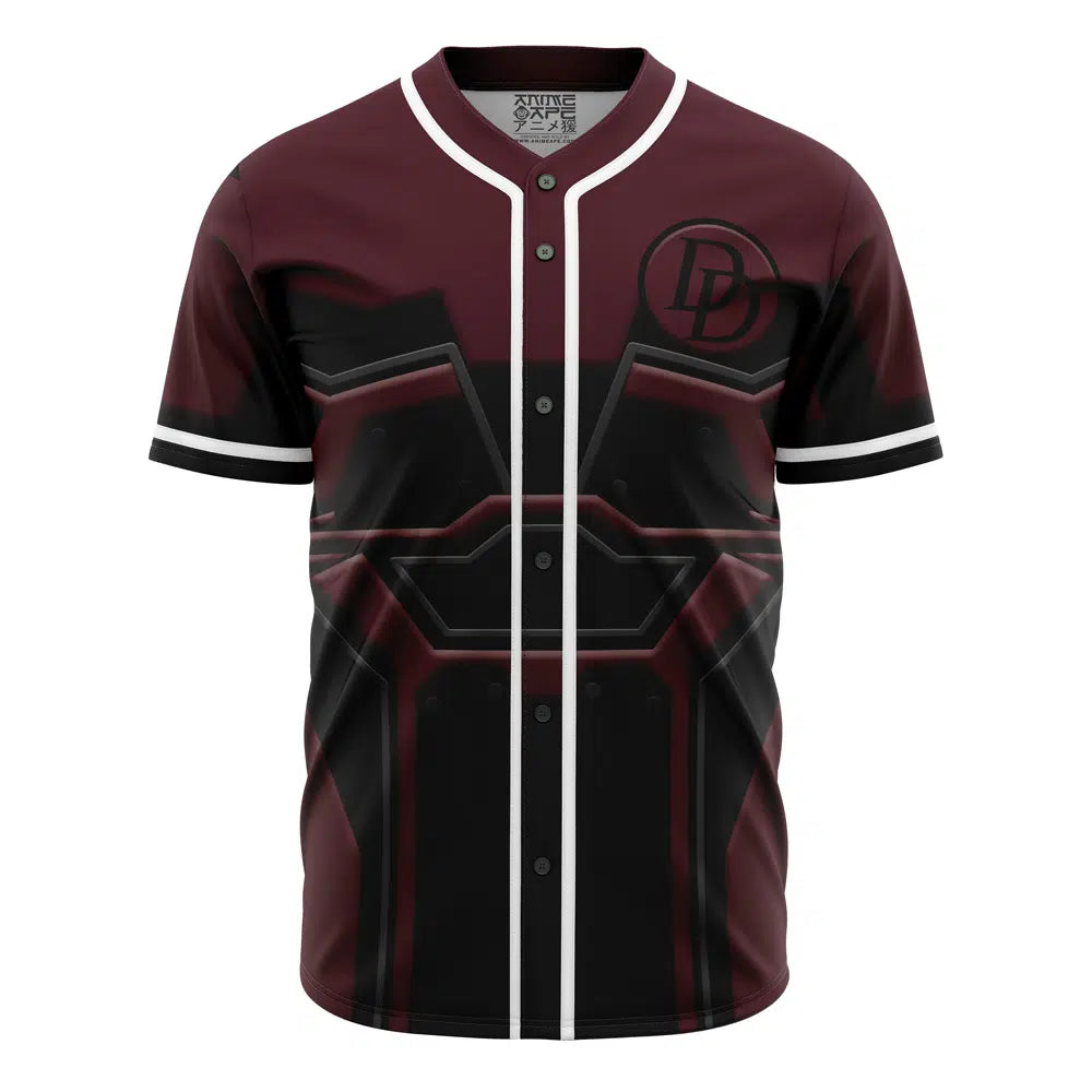 Stylish Maroon &amp; Black Graphic Baseball Jersey - Unisex Fashion Top, Perfect For Casual Wear