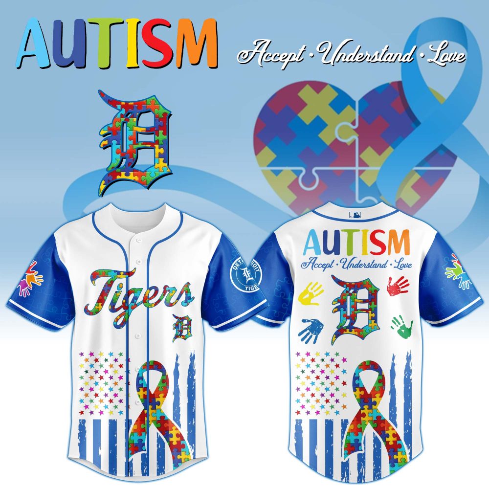 Autism Awareness Baseball Jersey - Colorful Puzzle Design, Accept &amp; Love