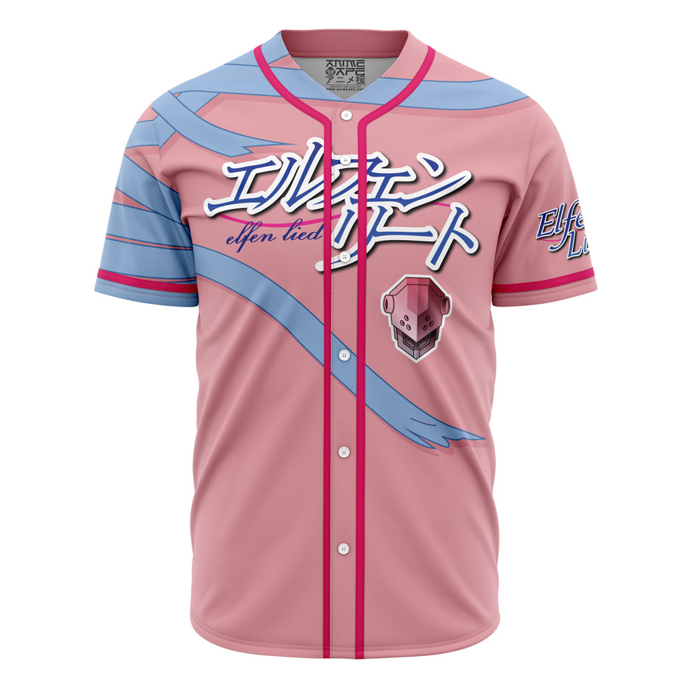 Anime-Inspired Pink Baseball Jersey - Elfen Lied Design For Fans