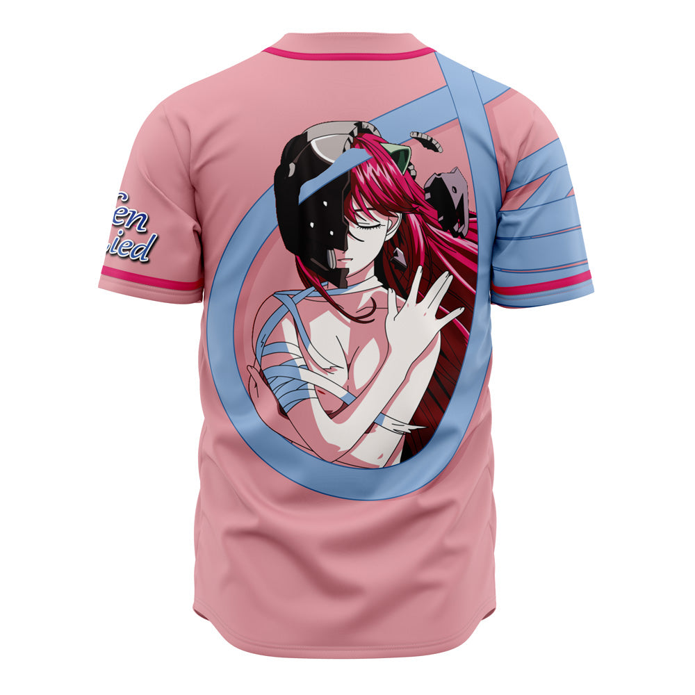 Anime-Inspired Pink Baseball Jersey - Elfen Lied Design For Fans