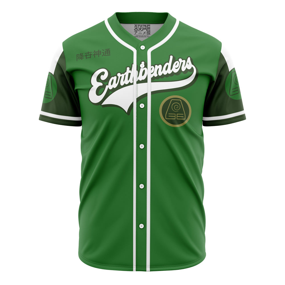 Earthbenders Green Baseball Jersey - Stylish Anime-Inspired Sportswear For Fans