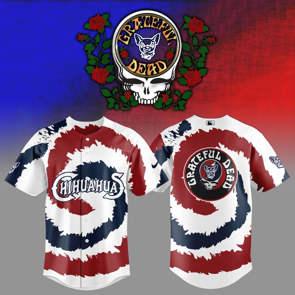 Grateful Dead X Chihuahuas Tie-Dye Baseball Jersey – Unisex Retro Style
