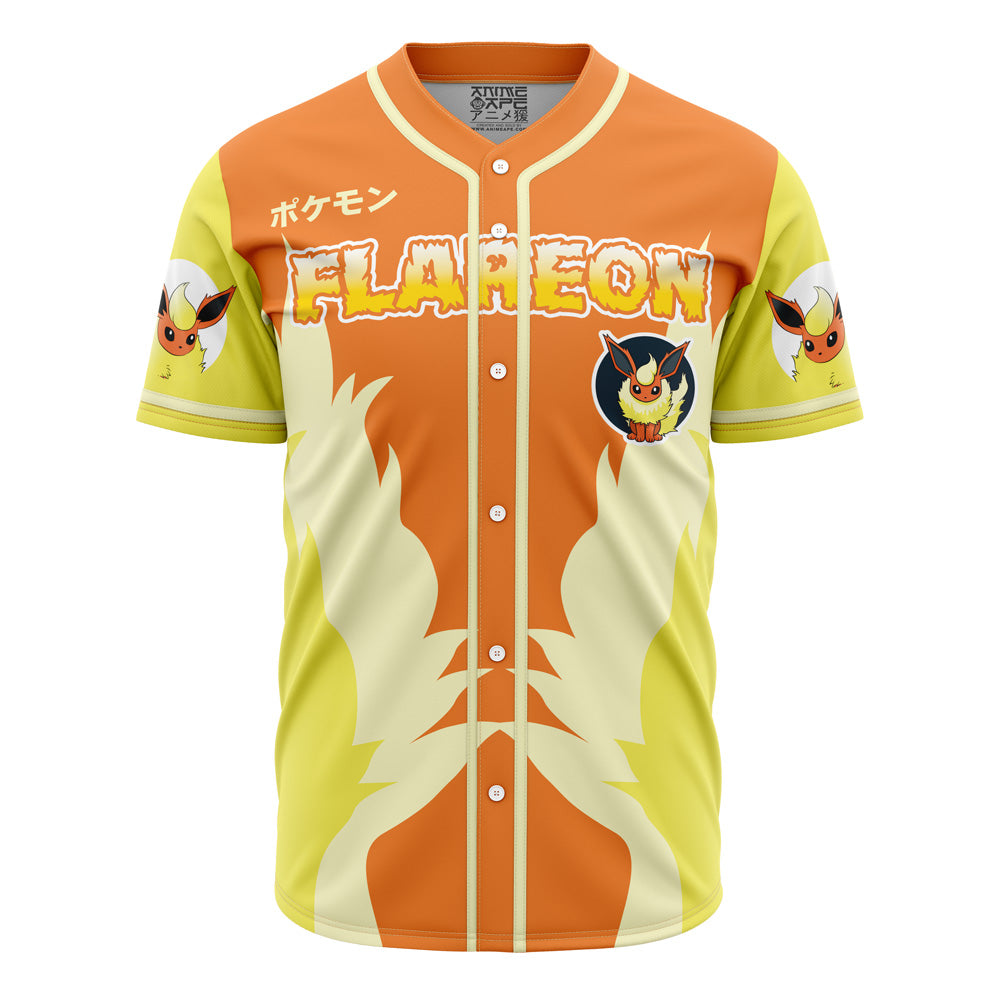 Flareon Inspired Baseball Jersey - Vibrant Anime Design For Fans - Unisex Sizes Available