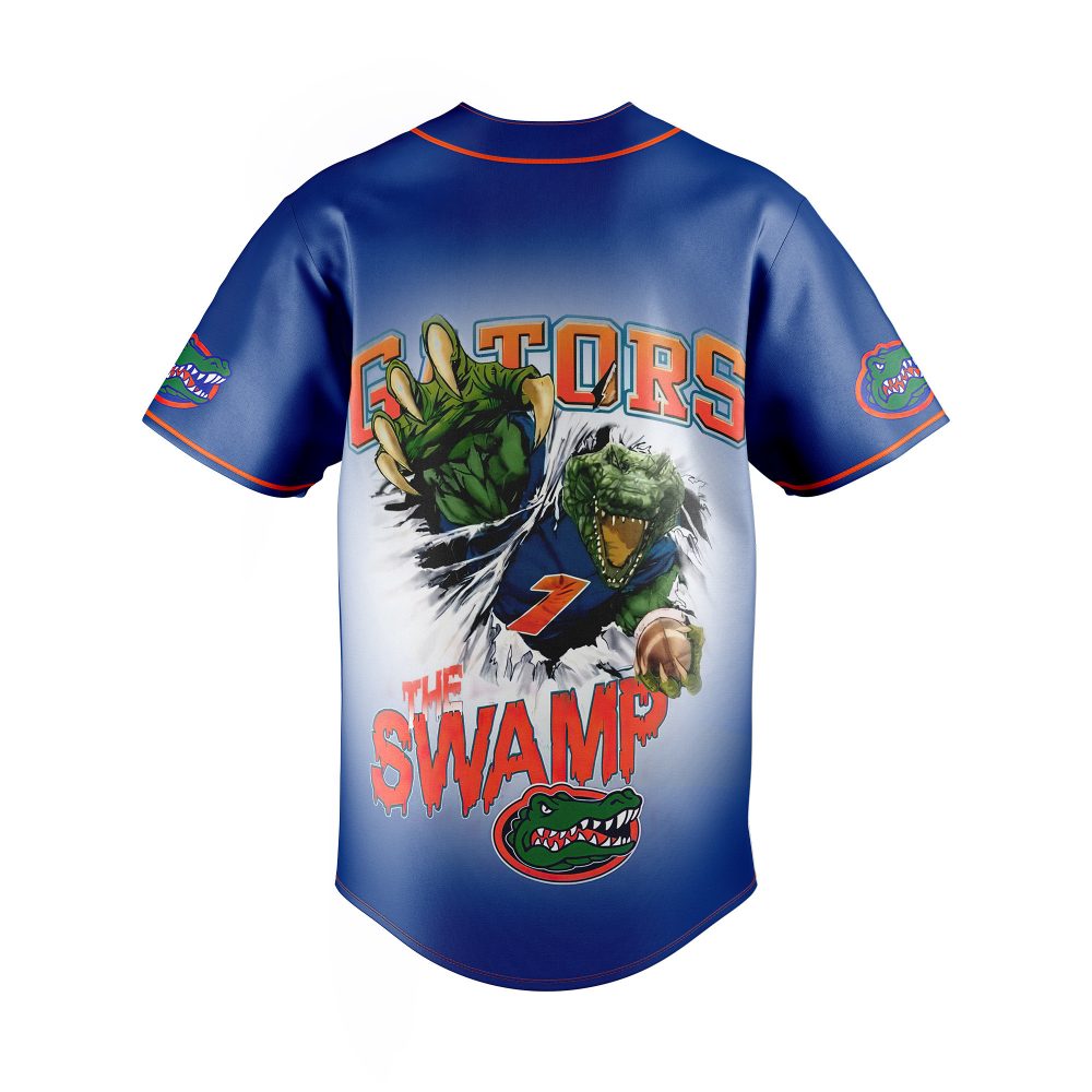 Florida Gators Baseball Jersey - Officially Licensed Swamp Design, Orange &amp; Blue, Unisex Sports Fan Apparel