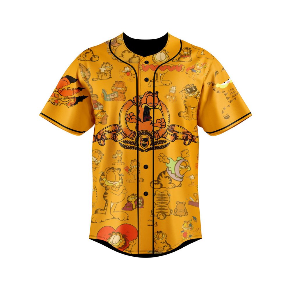 Retro Garfield Baseball Jersey – Vibrant Cartoon Print, Unisex Casual Shirt