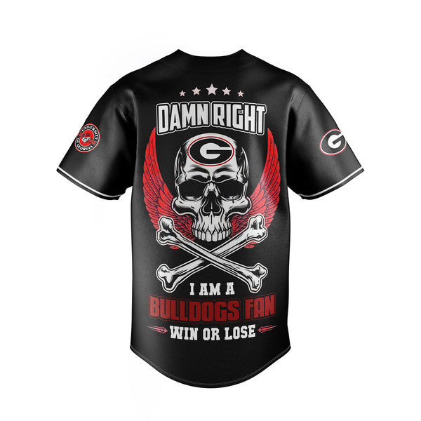 Bold Bulldogs Fan Jersey - Red &amp; Black Skull Design, Ultimate Game Day Apparel