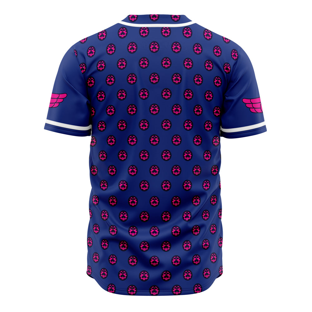 Stylish Purple &amp; Pink Patterned Baseball Jersey - Unisex Casual Fashion Shirt