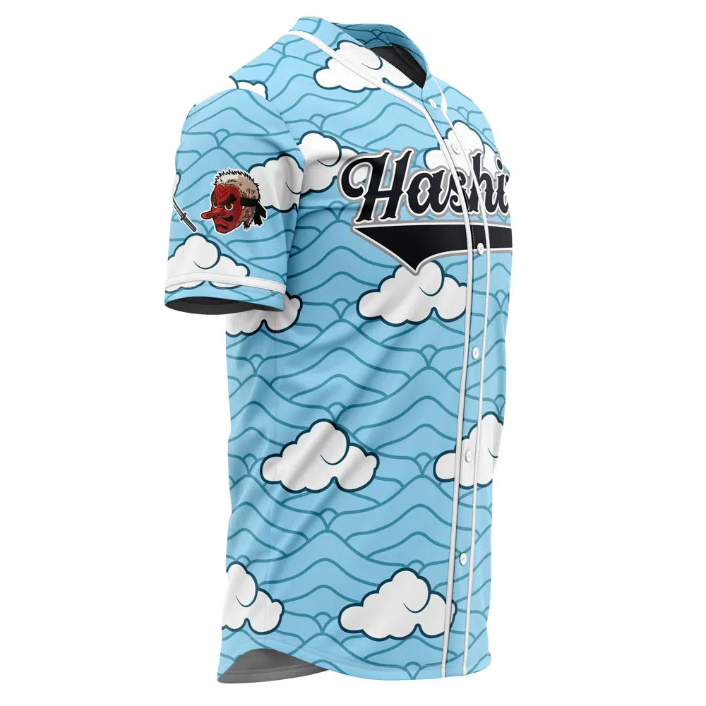 Anime-Inspired Blue Cloud Baseball Jersey – Unique Design &amp; Comfortable Fit