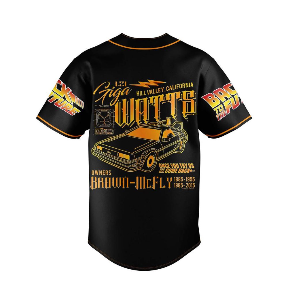 Retro Hill Valley Baseball Jersey - Back To The Future Delorean Design