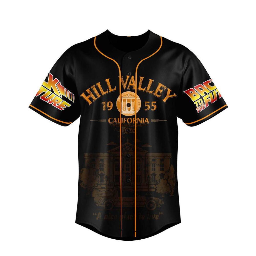 Retro Hill Valley Baseball Jersey - Back To The Future Delorean Design