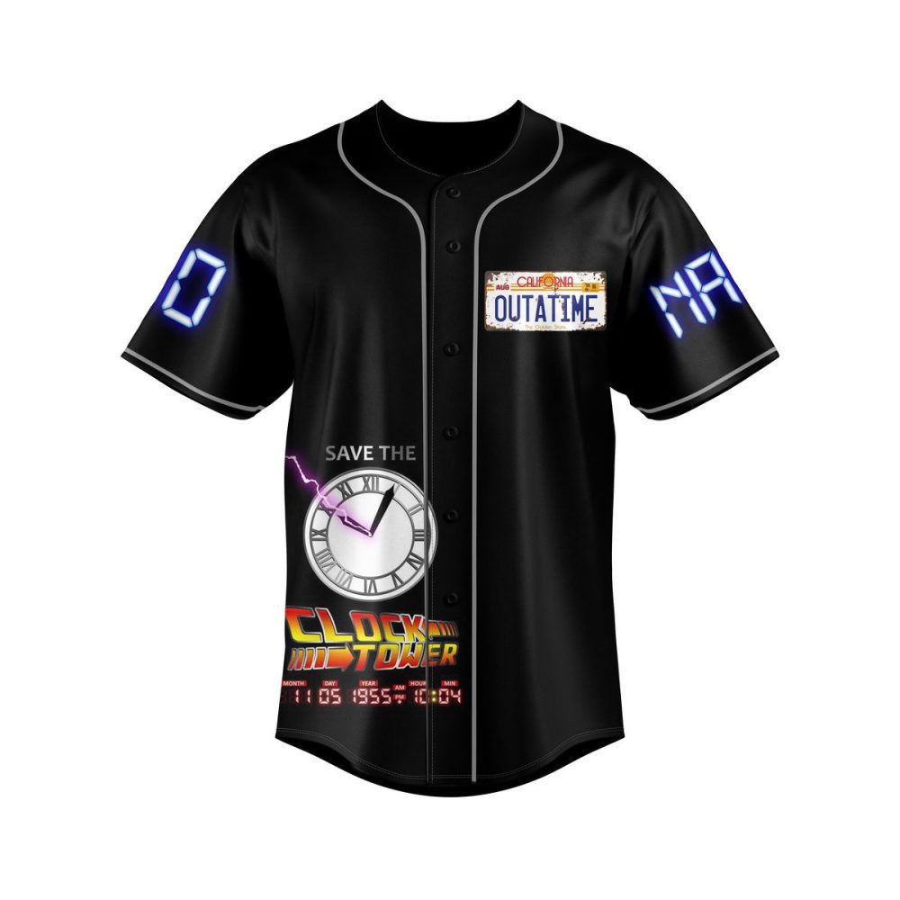 Retro Time Travel Baseball Jersey - Led Digital Print, Unique Collector'S Edition