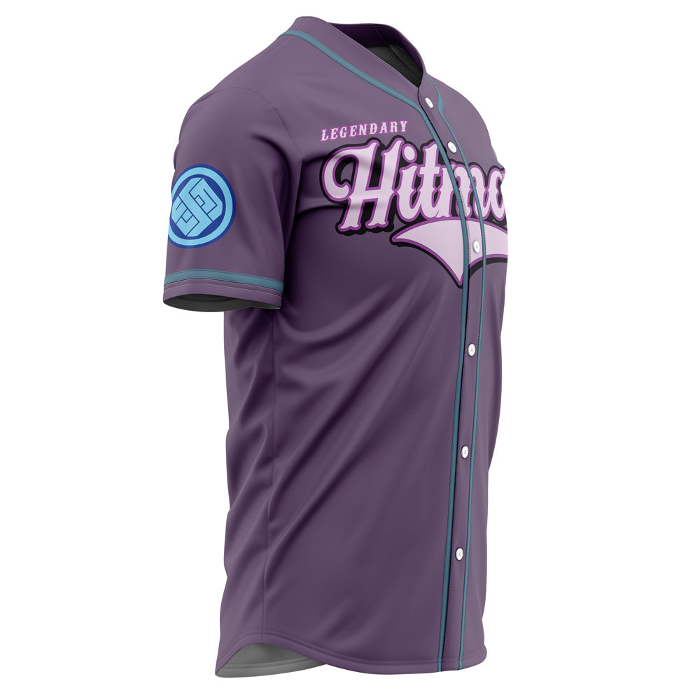 Legendary Hitman Anime Baseball Jersey - Stylish Purple Graphic Tee For Fans