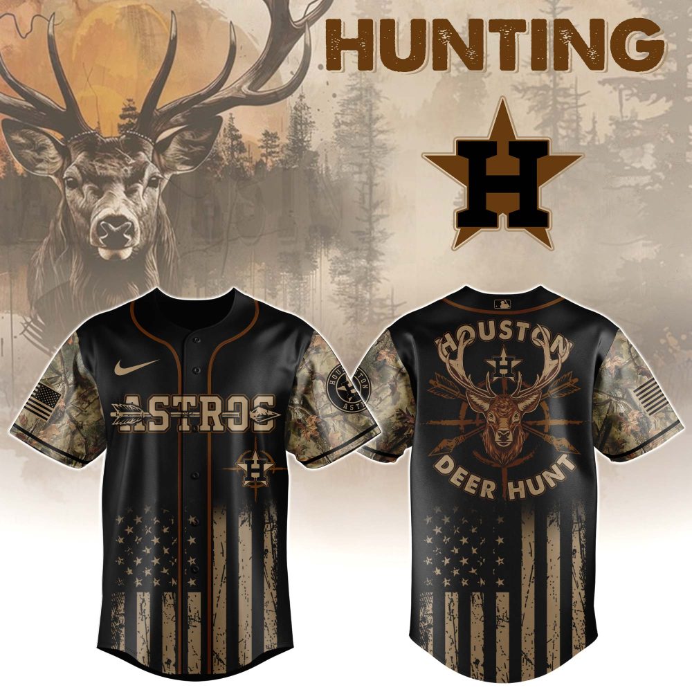 Houston Deer Hunt Camo Baseball Jersey - Limited Edition Hunting Apparel