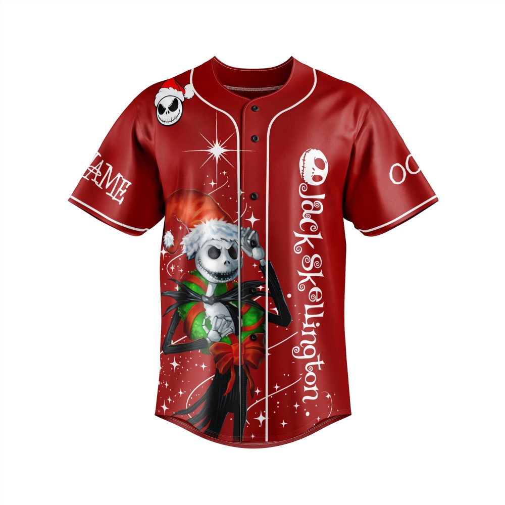 Festive Jack Skellington Christmas Baseball Jersey - Holiday Style For Fans!