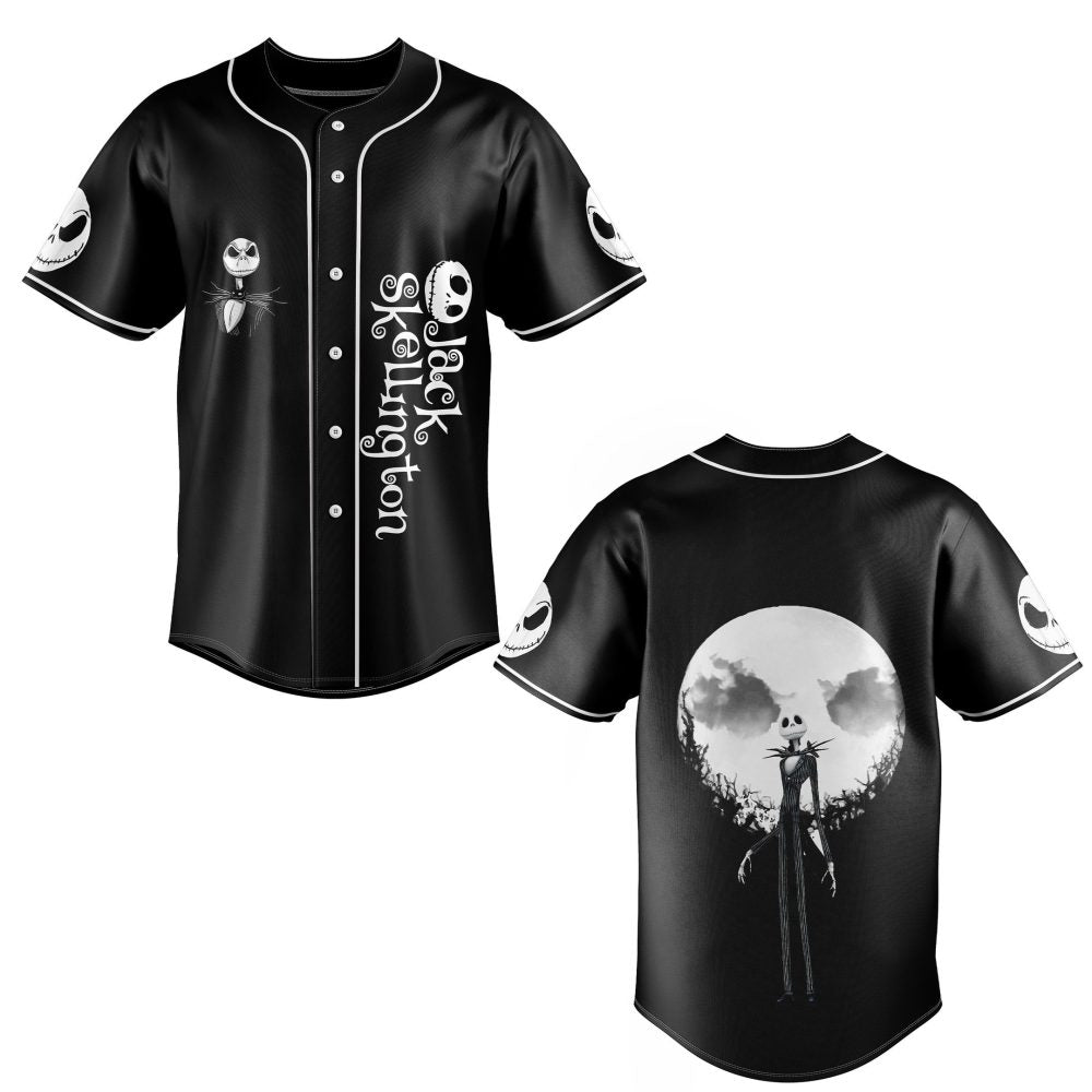 Spooky Jack Skellington Baseball Jersey - Halloween Special Edition Top