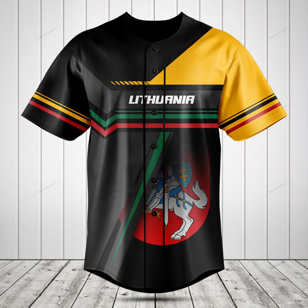 Stylish Lithuania Baseball Jersey – Vibrant Flag Design, Unisex Sportswear Top