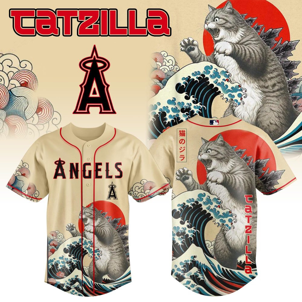 Unique Cat Baseball Jersey - Catzilla Design , Perfect Gift For Cat Lovers &amp; Baseball Fans