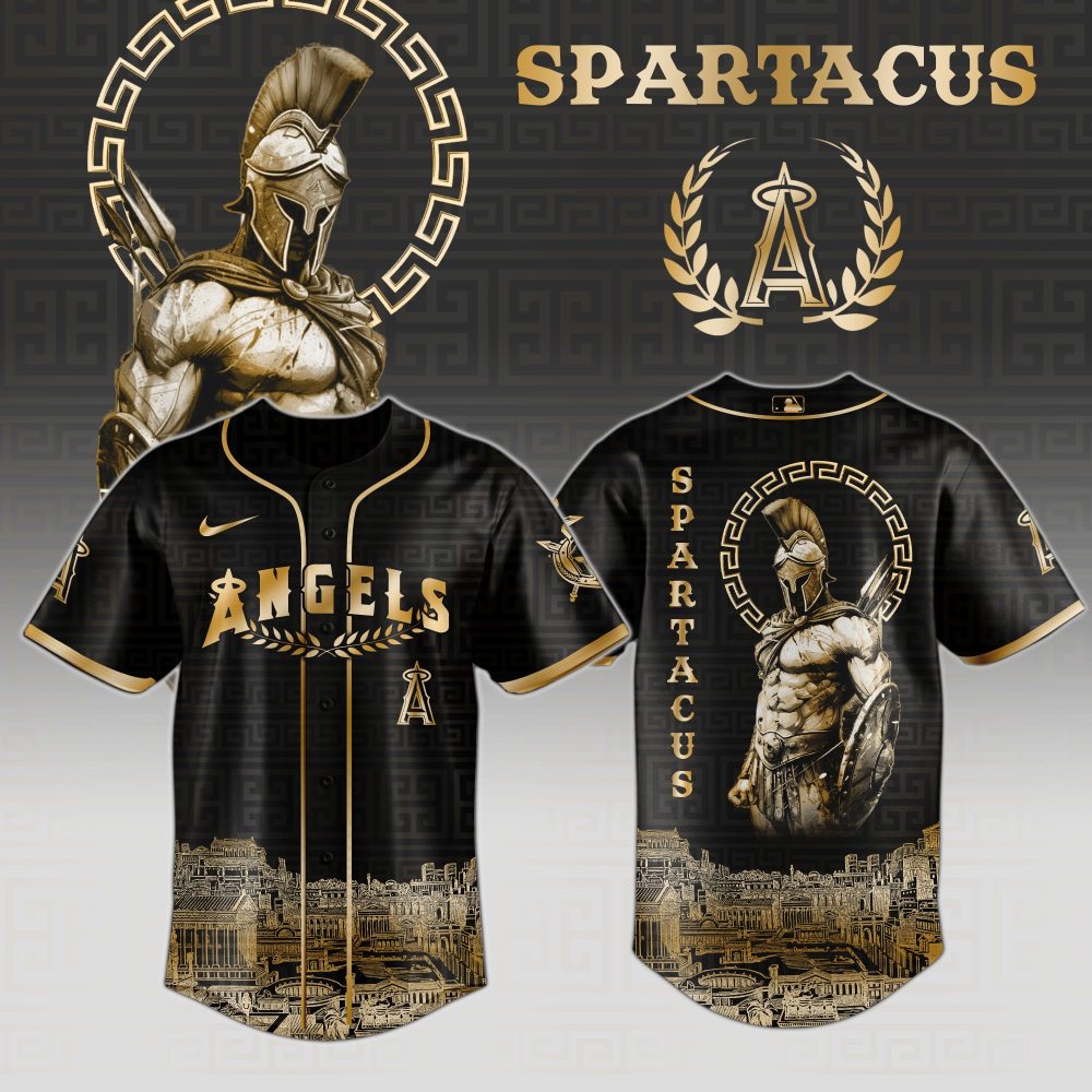Spartacus Warrior-Style Baseball Jersey - Bold Black &amp; Gold Design For Fans