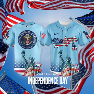 Patriotic Independence Day Baseball Jersey – Usa Flag &amp; Statue Of Liberty Design