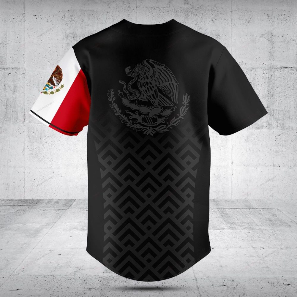 Stylish Mexican Flag Baseball Jersey – Black &amp; Green Design, Perfect For Fans!