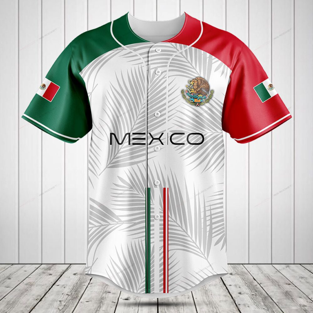 Vibrant Mexico Flag Baseball Jersey – Stylish Mexican Pride Apparel