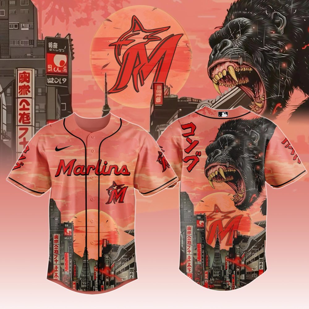 Epic Marlins Baseball Jersey - Urban Gorilla Design, Perfect Gift For Fans