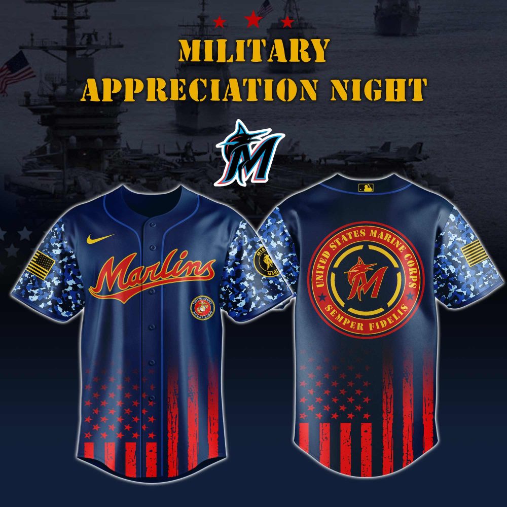 Marlins Military Appreciation Jersey – Honor Veterans With Style! 🇺🇸 Limited Edition