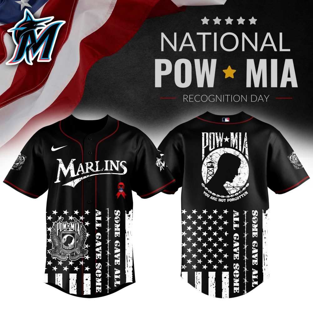 Honor Veterans With Marlins Pow Mia Jersey - Patriotic Tribute Apparel