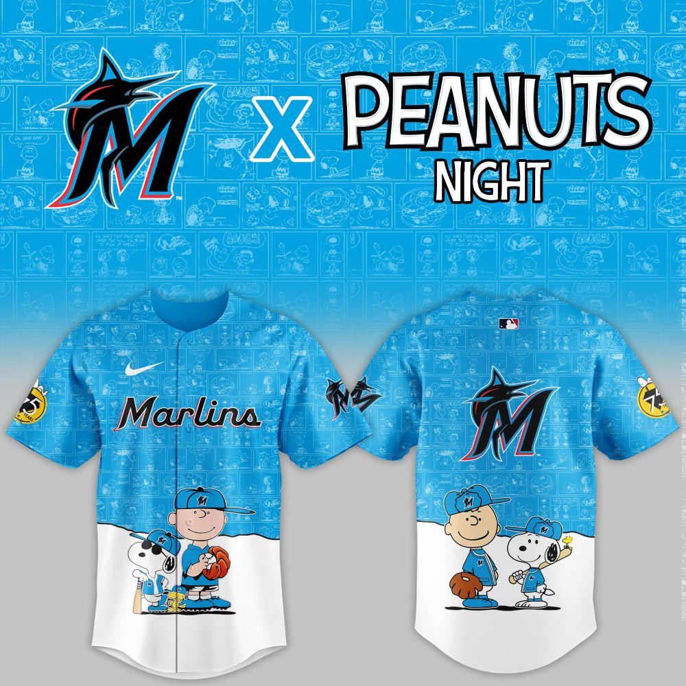 Limited Edition Marlins X Peanuts Night Baseball Jersey - Celebrate In Style!