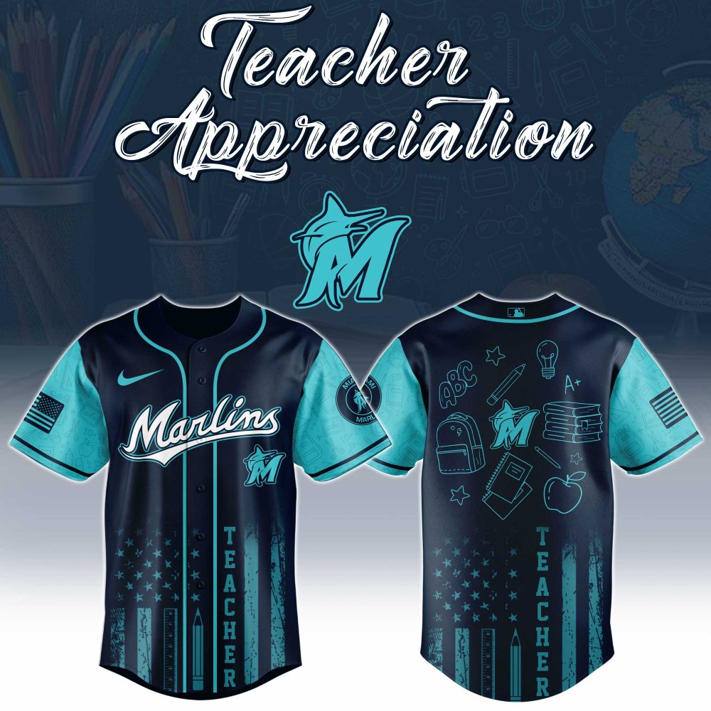 Teacher Appreciation Marlins Jersey - Celebrate Educators With Style &amp; Pride!