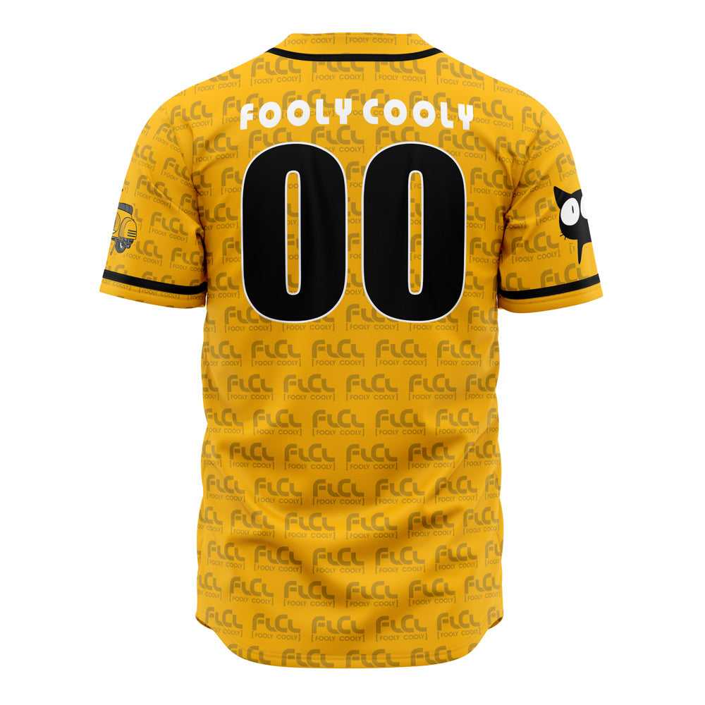 Flcl Inspired Yellow Baseball Jersey - Anime Graphic Tee For Fans