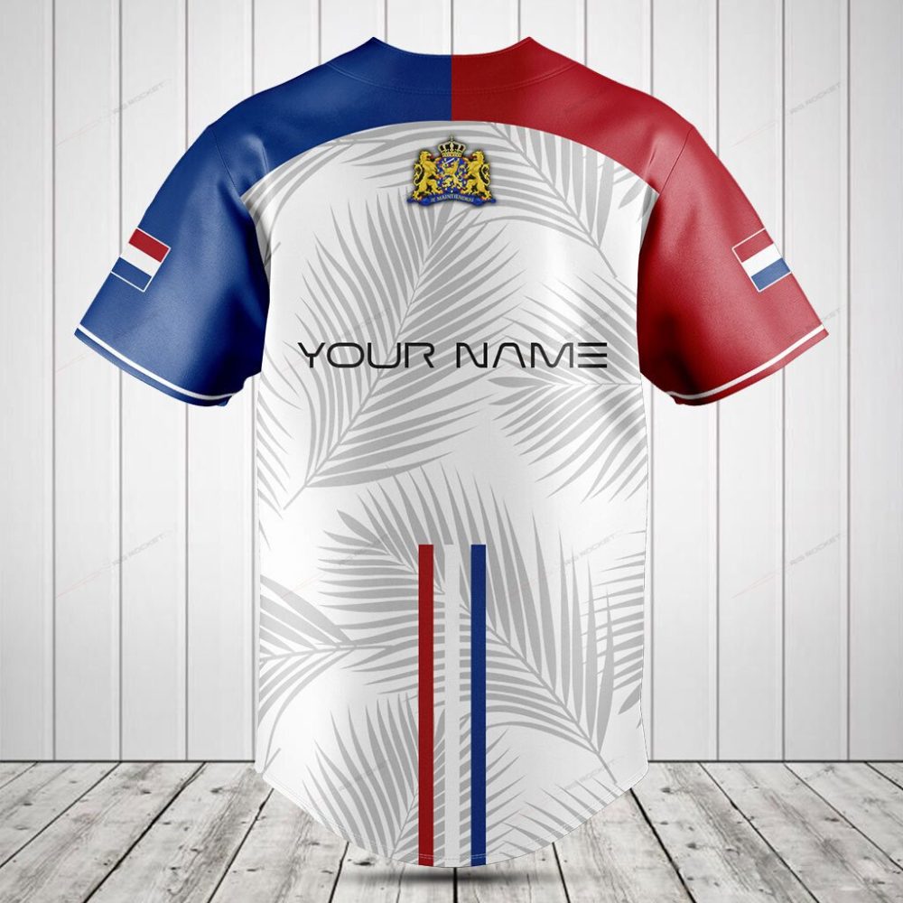 Netherlands Baseball Jersey - Stylish Tropical Design, National Pride Apparel