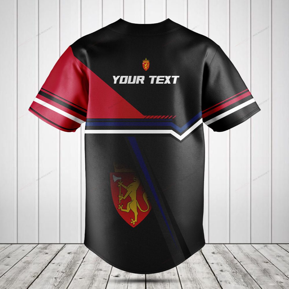 Stylish Norway Flag Baseball Jersey – Men'S Short Sleeve Sports Shirt
