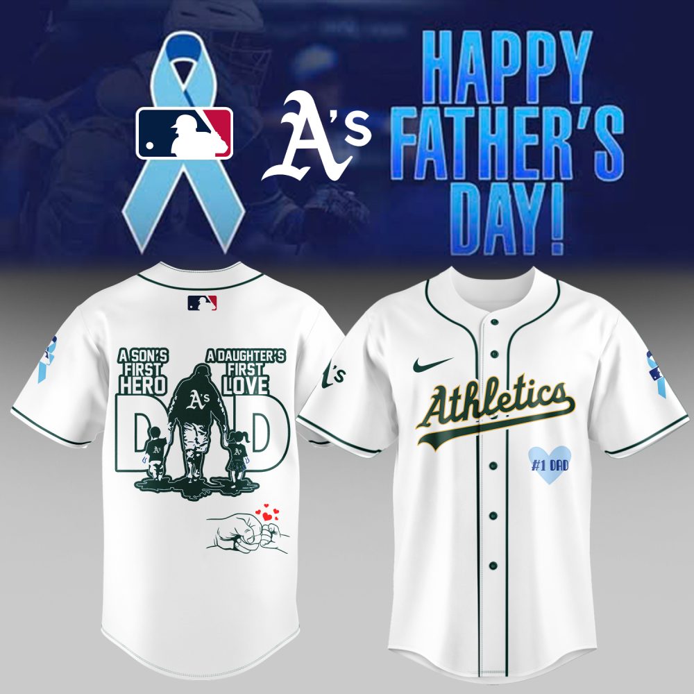 Celebrate Dad With A'S Father'S Day Baseball Jersey - Perfect Gift For #1 Hero &amp; First Love!