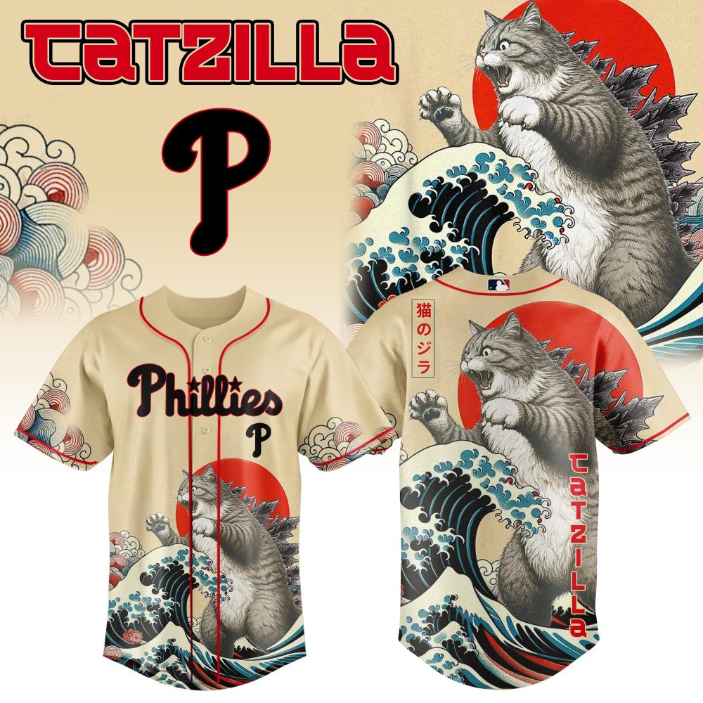 Unleash Style: Catzilla Philly Baseball Jersey – Unique Graphic Tee For Fans