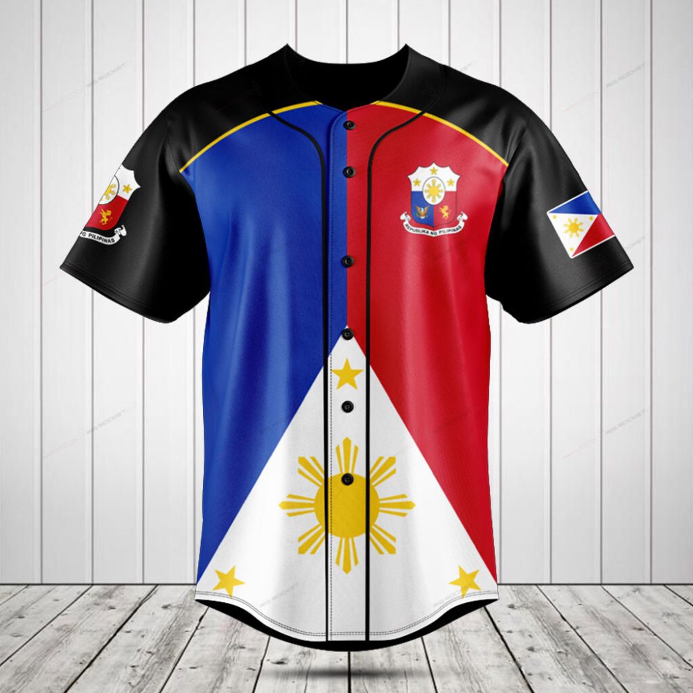 Philippines Flag Baseball Jersey - Vibrant National Pride Shirt For Fans &amp; Collectors