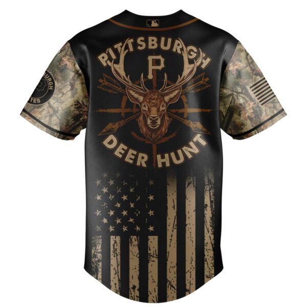 Hunting-Themed Sports Jersey With Camo Sleeves – Perfect For Outdoor Enthusiasts