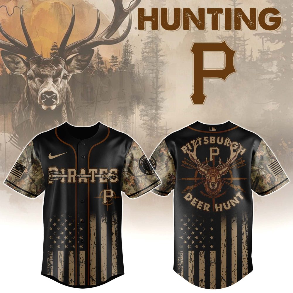 Hunting-Themed Sports Jersey With Camo Sleeves – Perfect For Outdoor Enthusiasts