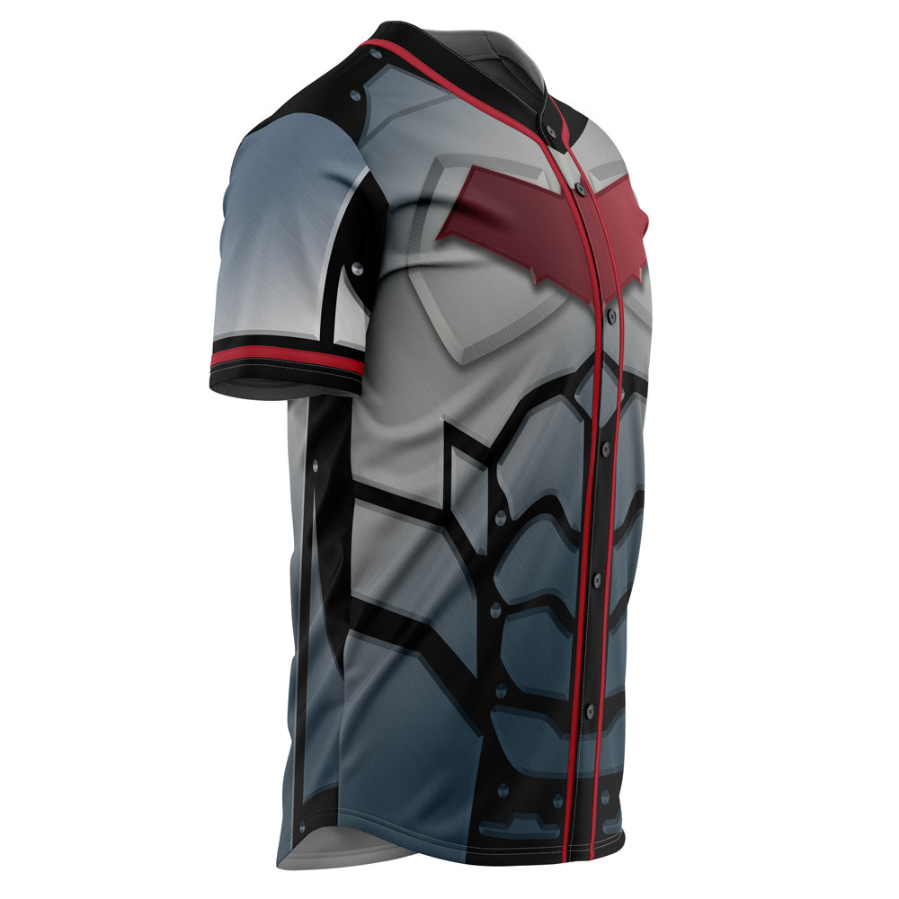 Superhero-Inspired Baseball Jersey - Bold Armor Design, Unisex, Breathable Fabric