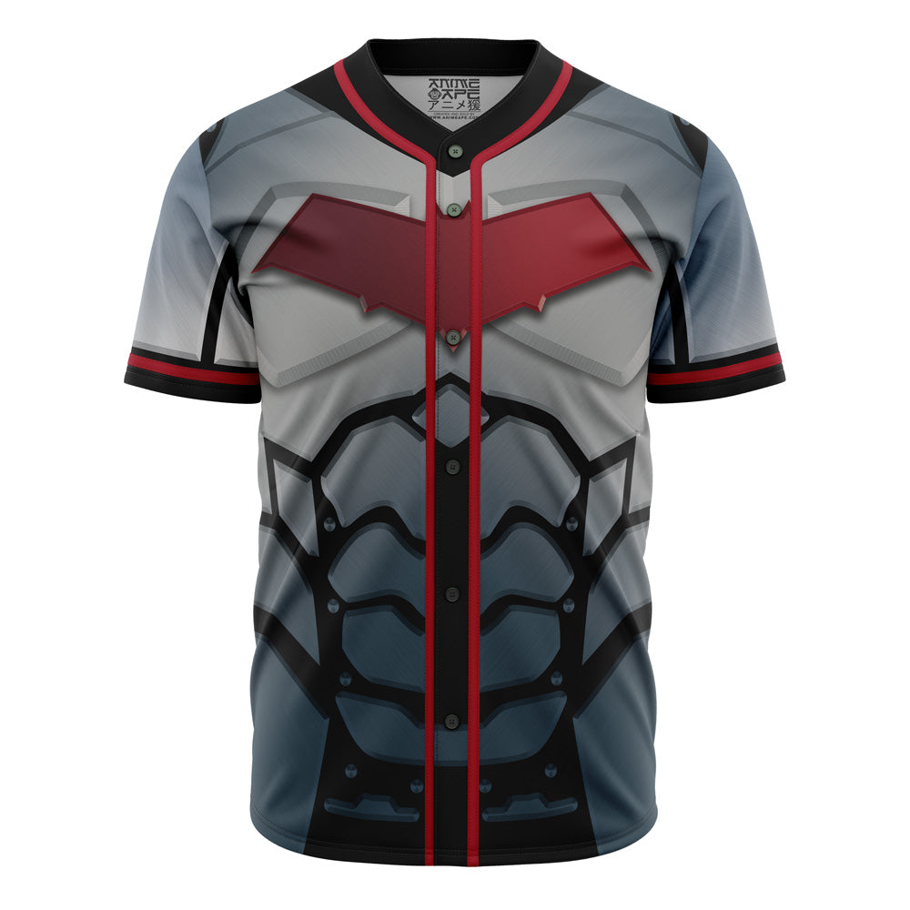 Superhero-Inspired Baseball Jersey - Bold Armor Design, Unisex, Breathable Fabric