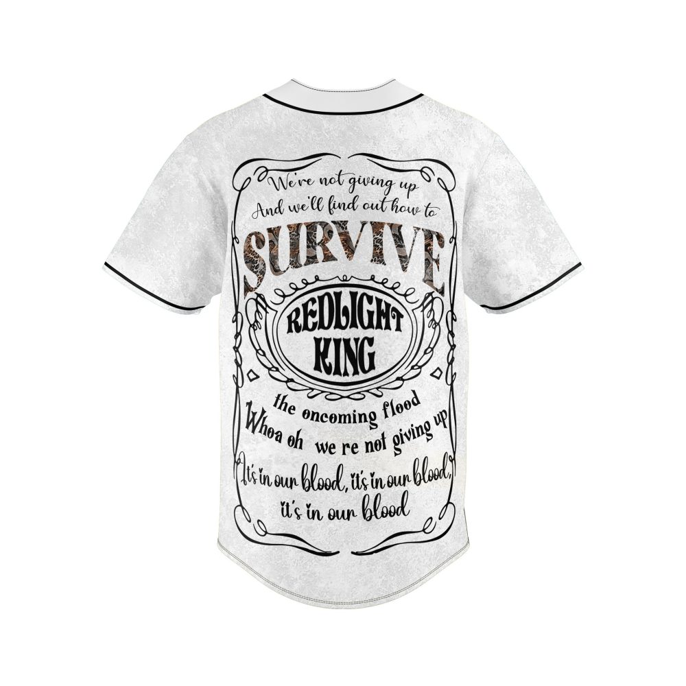 Redlight King Baseball Jersey - 'In Our Blood' Design, Perfect For Music Fans
