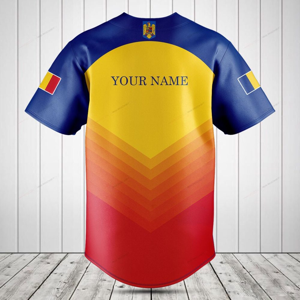 Romania Flag Baseball Jersey - Vibrant National Colors, Premium Quality, Unisex Sportswear