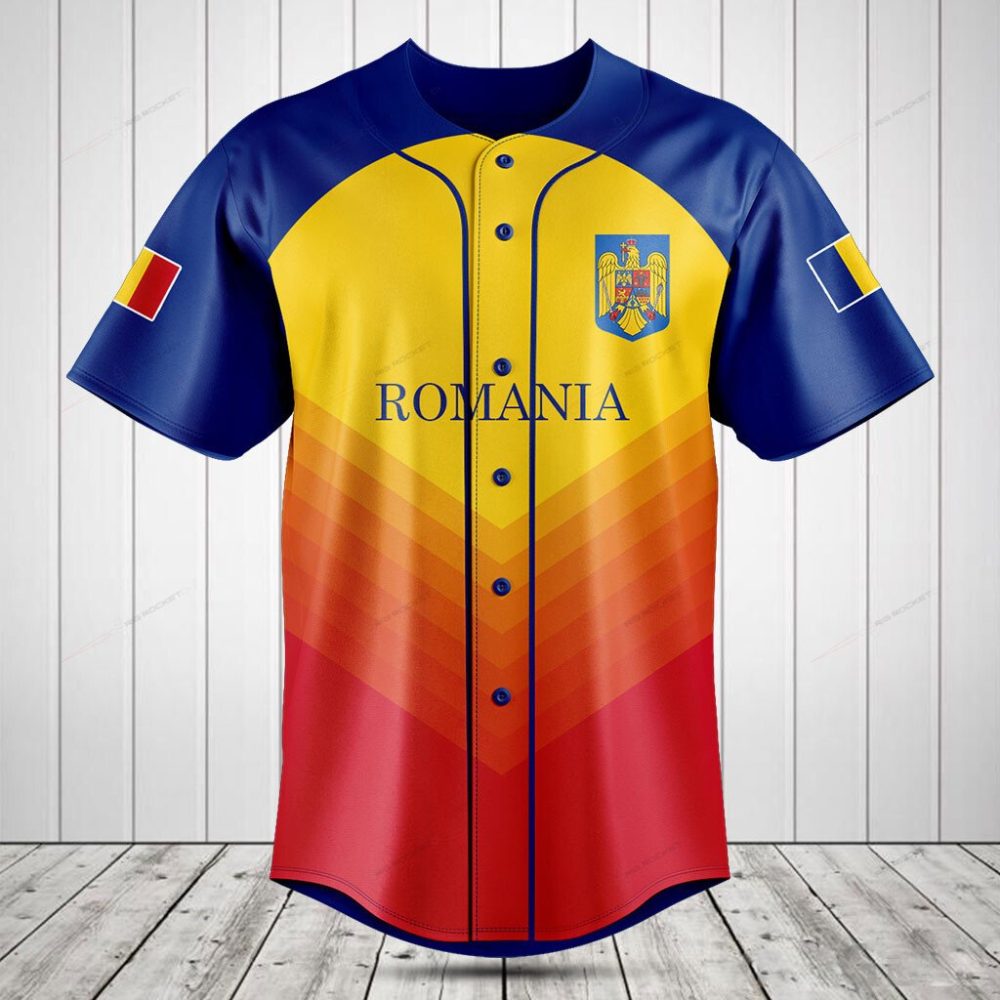 Romania Flag Baseball Jersey - Vibrant National Colors, Premium Quality, Unisex Sportswear