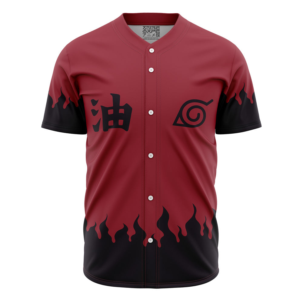 Anime-Inspired Red Flame Baseball Jersey – Unique Streetwear Top For Fans