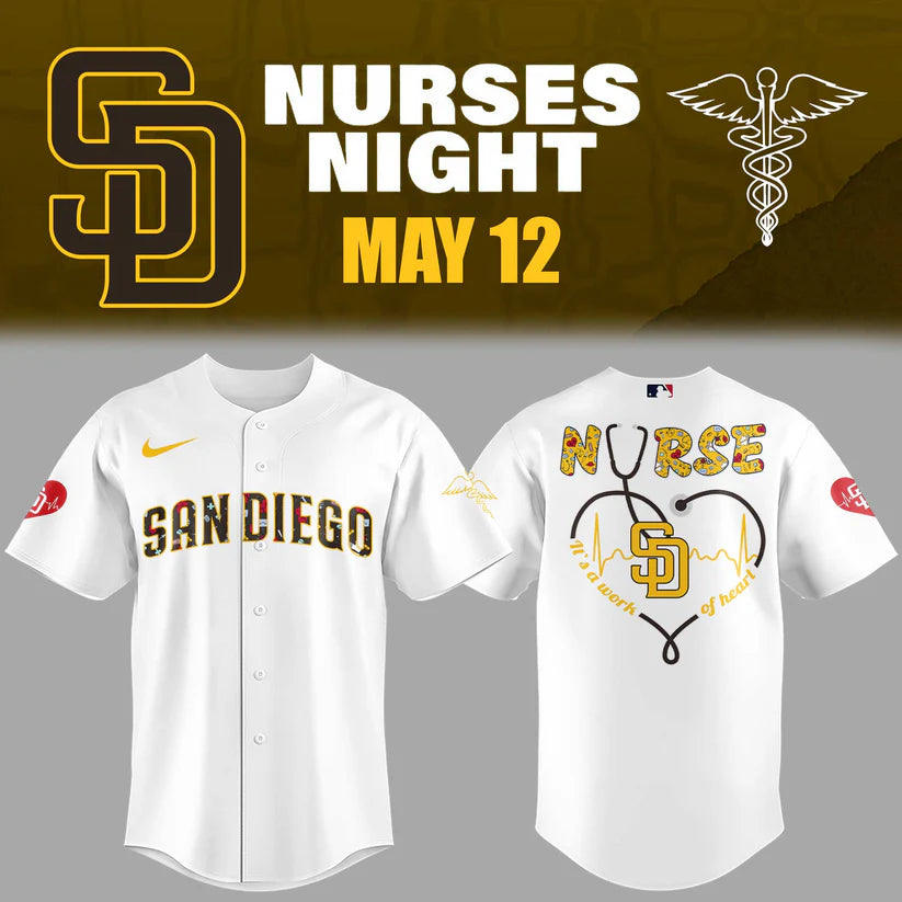 Nurses Night San Diego Baseball Jersey - Celebrate Healthcare Heroes May 12!
